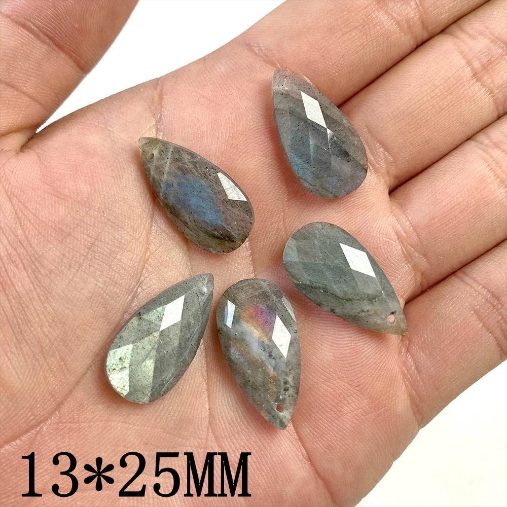 Natural Stone Amethysts Pendants Faceted Water Drop Rose Clear Quartzs for Jewelry Making Diy Necklace Earring Healing Accessory