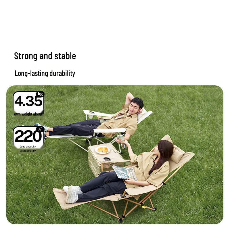 MOBIGARDEN Foldable Adjustable Camping Lounge Chair with Footrest