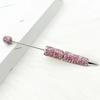 Comfortable Grip Gel Pen Diamond Beadable Pens, Bling Rhinestone Beaded DIY Bead Pen, Crystal Shaft Decorative Craft Black Ink Ballpoint Pens