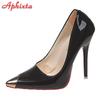 Fashion Aphixta Metal Pointed Tou Red Black Baby Pink 12cm Stiletto Heels Pumps Women Shoes Super Big Size 49 50 51 52 53