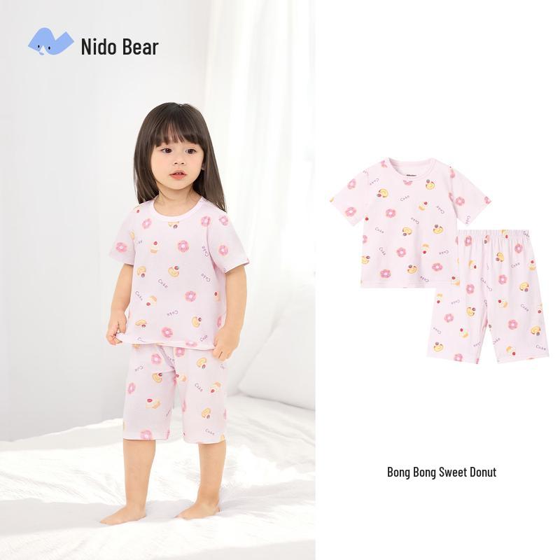 Nido Bear Kids  Summer Pure Cotton Pajama Set 110
