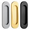 Self-Stick Oval Sliding Door Pull Aluminum Alloy Instant Stick-on Door Handle Sliding Barn Doors Windows Cabinets Hidden Recessed Pull Handle