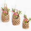 Storage Basket with Handle Wall Hanging Plant Baskets Hand-Woven Cotton Rope Planters for Fruits Plants
