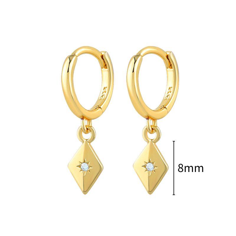 925 Silver Needle Vintage Geometric Pendant Earrings Round/Square/Shell Earrings for Women Fashion Jewelry Pendientes