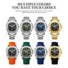 NIBOSI Herren Silikon Sport Wasserdichte Uhr Großes Zifferblatt Arabische Ziffern Lässig Stilvoll Datum Fluoreszierend Luxus Geschenk Orange