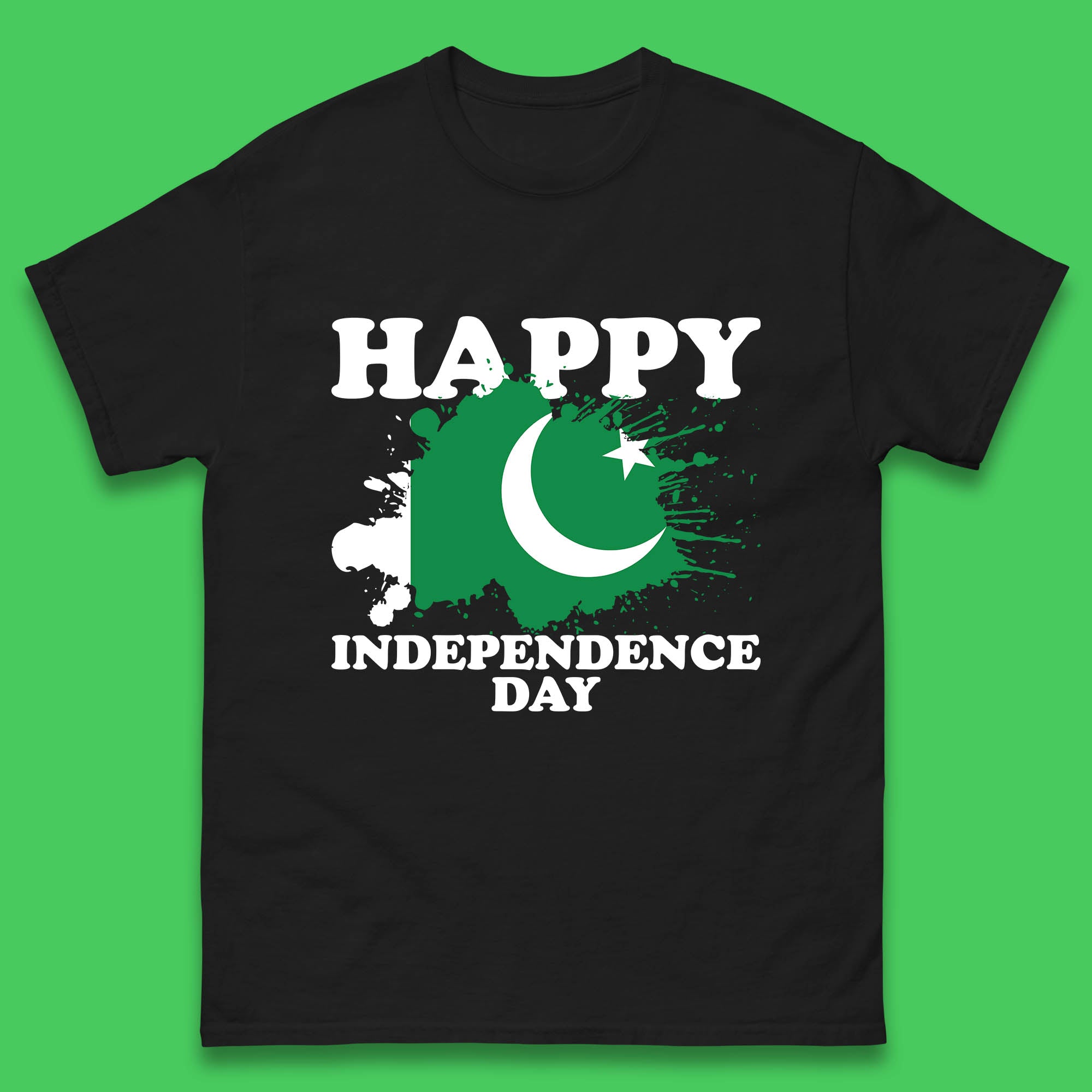 Happy Independence Day Pakistan 14th August Patriotic Pakistani Flag Mens Tee Top L