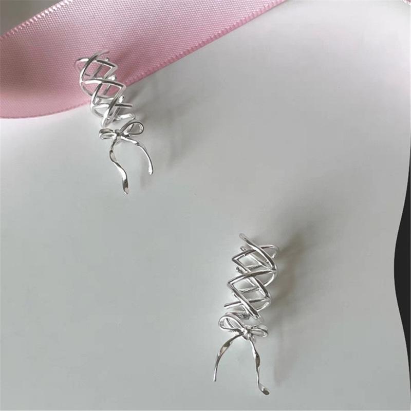 Simple Butterfly Knot Earrings for Women No Piercing Ear Cuff Ornament Delicate Bowknot Ear Rings Jewelry Ornament