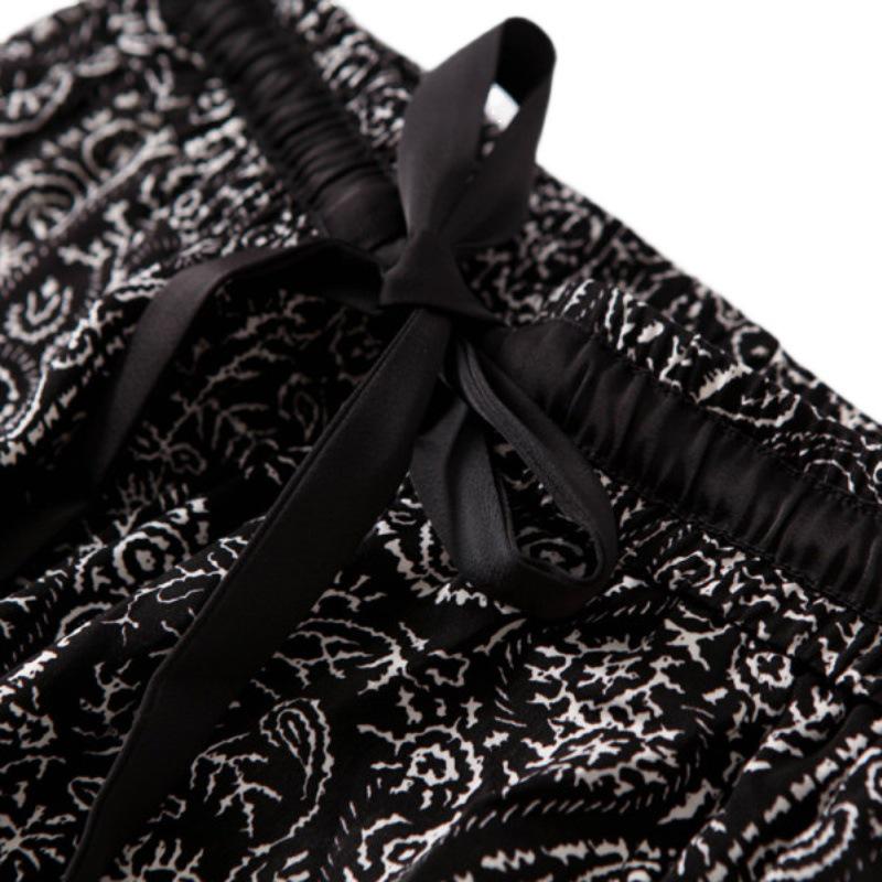 Women's Summer Ice Silk Wide-Leg Wrinkle-Resistant Long Pants - Loose Fit, Casual Draping Style