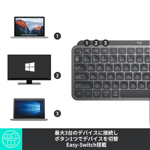 [.co.jp Exclusive] Logitech MX KEYS Mini KX700GRd Minimalist Wireless Illuminated Keyboard Graphite Rechargeable Bluetooth Logi Bolt Unifying Not Comp