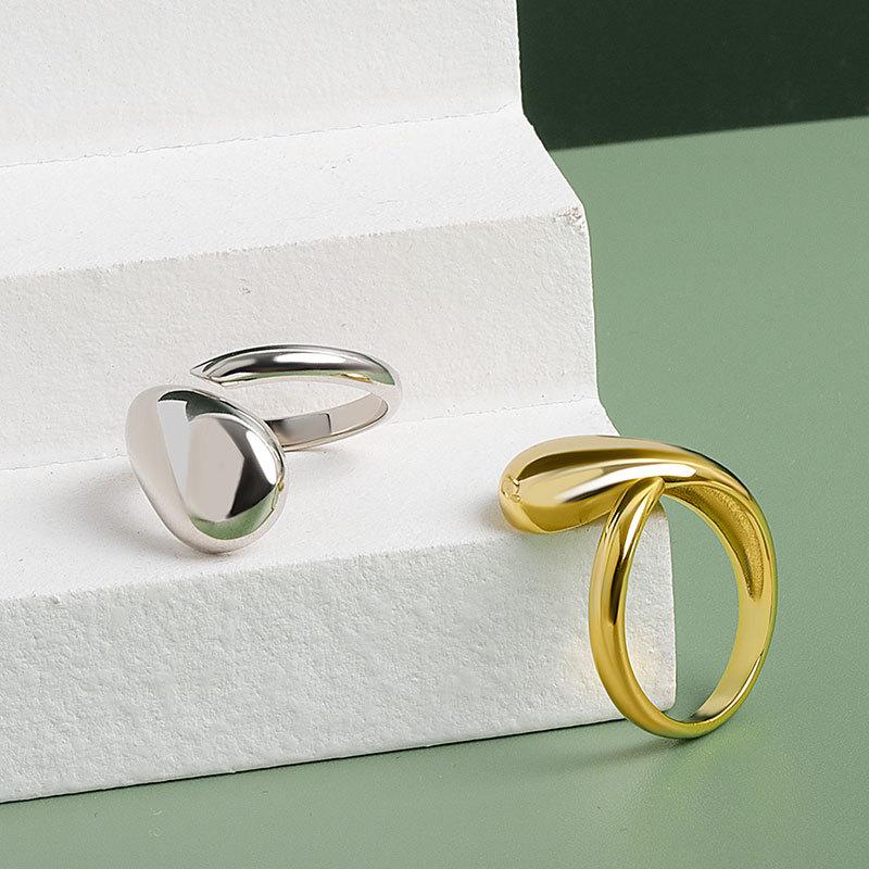 Minimalist Cool Smooth Open Ring For Women Adjustable Temperament Finger Ring Simple Fashion Jewelry
