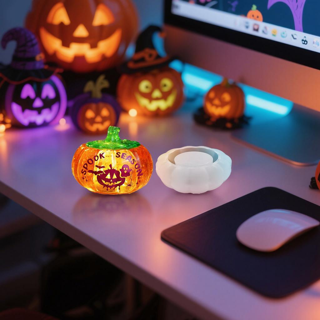 DIY Halloween Silicone Pumpkin Jar Resin Mold,Pumpkin Silicone Mold For Resin Art,Storage Box Candle Jar,Halloween Home Decor