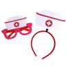 Nurse Costume Accessories Nurse Caps Glasses Nurse Headband Party Eyewear for Nurse Graduation Party Halloween Cosplay