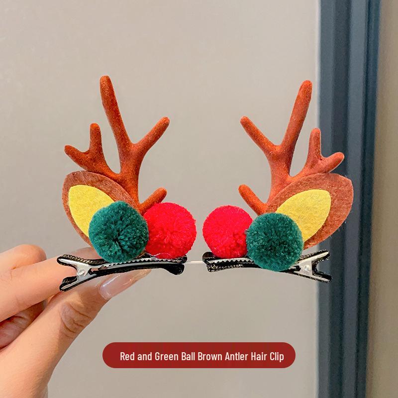 Mori Style Reindeer Antler Hair Clips for Adults - Festive Christmas Party Accessories