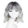 Short Hair Wigs Bob Wig Short Curly Wig with Bangs Ombre Silver Short Wigs for