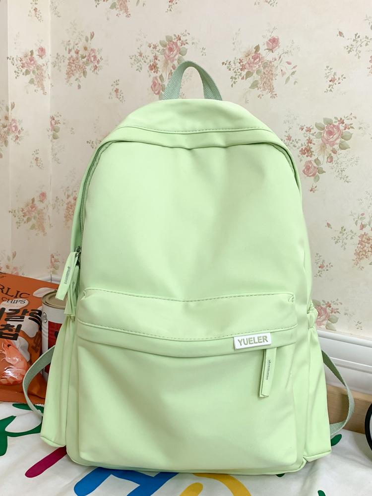 Large Capacity Backpack Female Backpack College Student Junior High School Student High School Bag Solid Color Simple Japanese Travel Bag