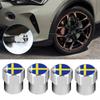 Lot de 4 bouchons de valves de pneus avec emblème du drapeau suédois pour voiture, accessoires de décoration pour Volvo V70 XC60 S60 V60 V40