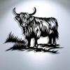 Metal Wall Art Abstract Bull Design Modern Home Decor Sign for Living Room Office
