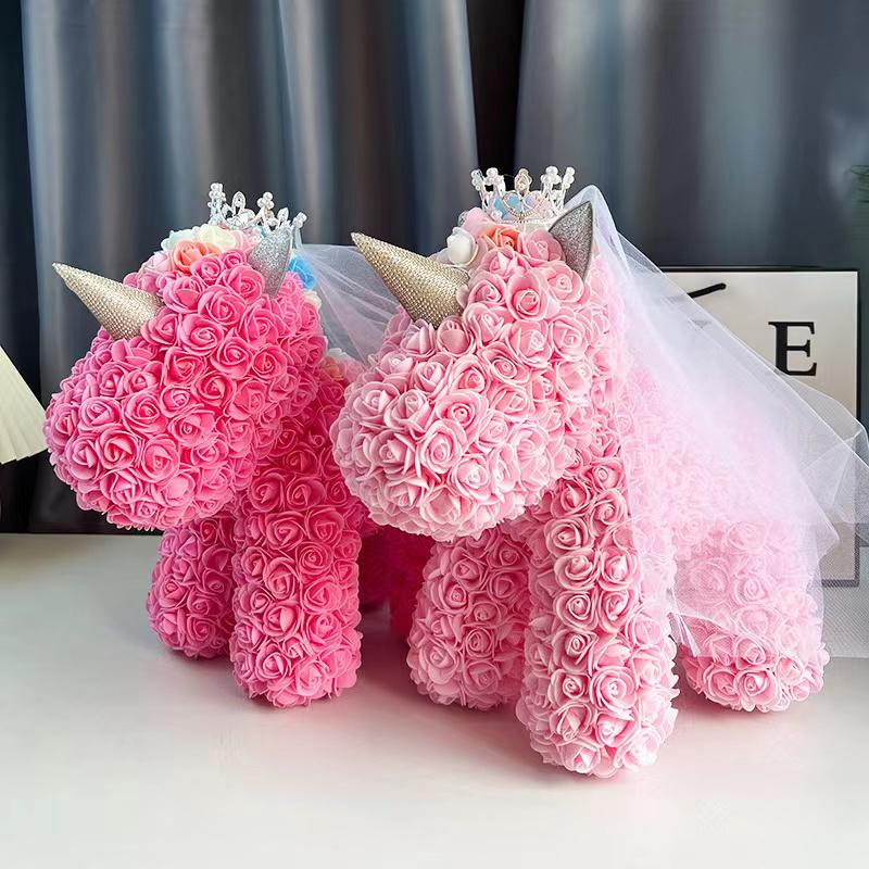 50~200 Stück Künstliche Rosenköpfe Schaumstoff Künstliche Blumen für Rosenbär Valentinstagsgeschenk Hochzeit Handgemacht DIY Blumendekorationen