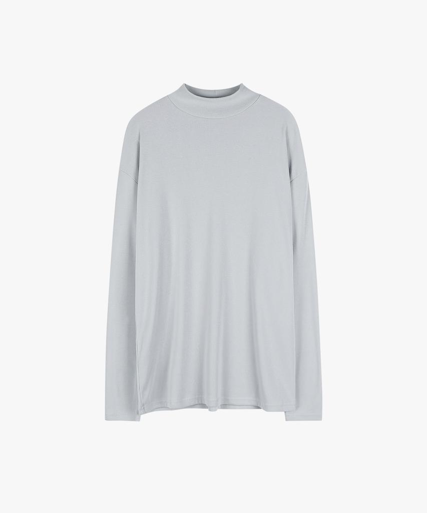 ESN Half Turtleneck Knit T-Shirt Light Gray
