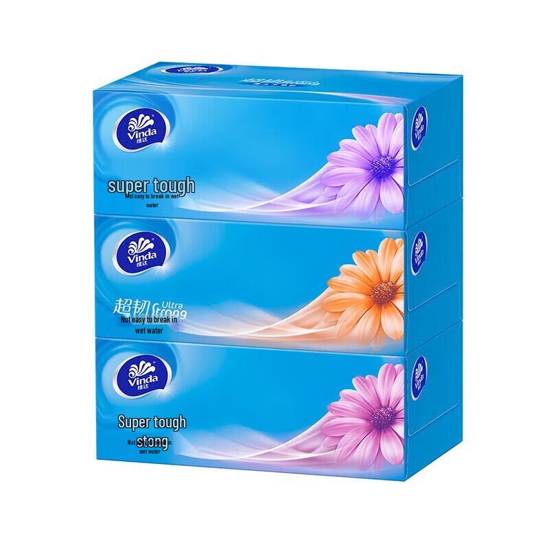 Vinda 3-Ply Super Tough Wet-Strength Boxed Tissues