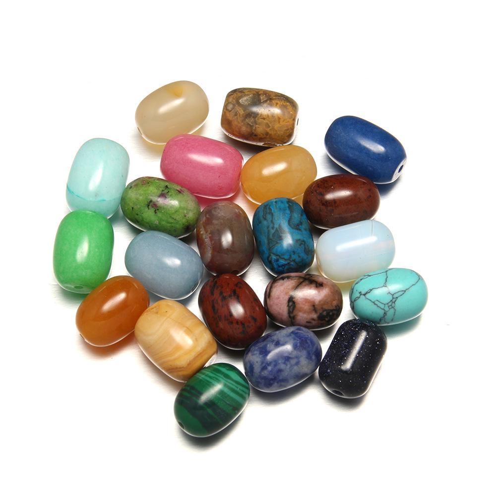 10Pcs Mixed Natural Semi-precious Stone Beads Loose Gemstone Beads for DIY Bracelet Necklace Jewelry Making