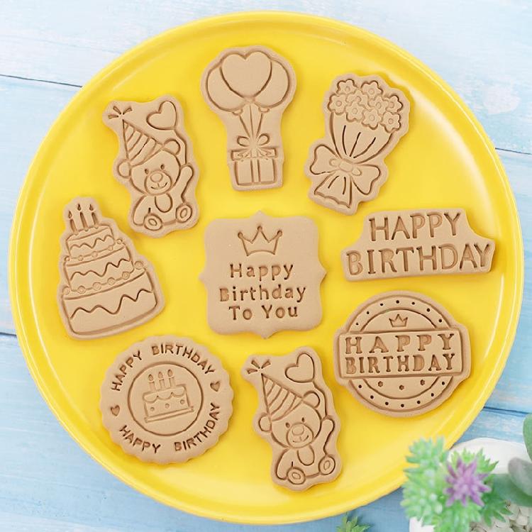 Plastic Cookie Cutters Birthday Series Biscuit Moulds Cookie Moulds Biscuit Mold