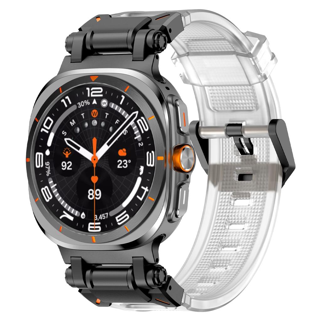 Gummiband för Samsung Galaxy Ultra Watch 47mm Sport Herrarmband för samsung GALAXY ULTRA 7 47MM Inget Mellanrum Rostfritt Stål Klockarmband