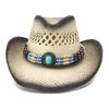 Cowboy hat men's women's cowboy straw hat monochrome felt hat men's and women's big brim outdoor beach knight hat
