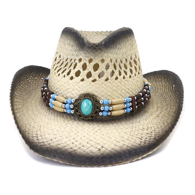Cowboy hat men's women's cowboy straw hat monochrome felt hat men's and women's big brim outdoor beach knight hat