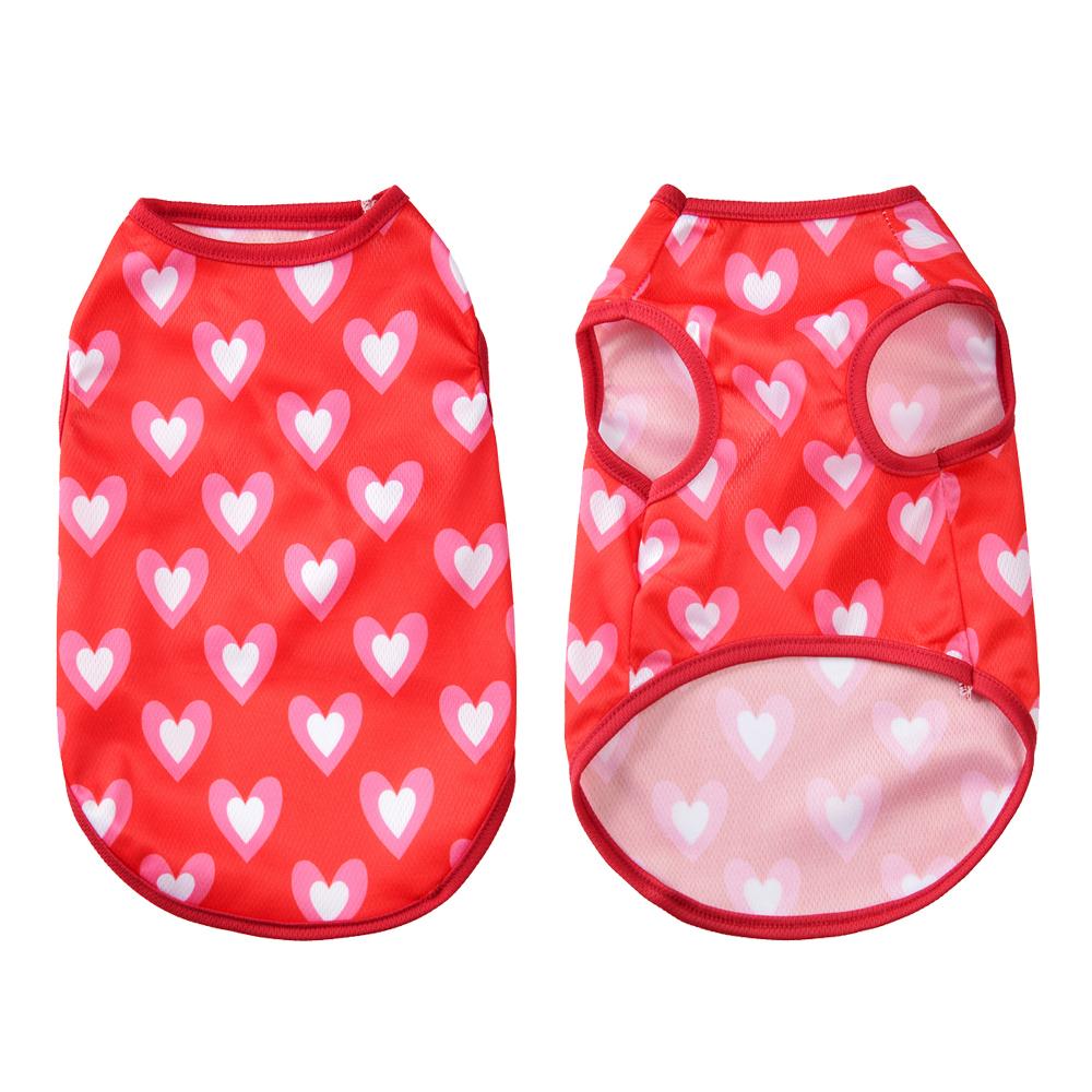 Soft Dog Clothes For Small Medium Dogs Cats Summer Breathable Love Print Puppy Vest T-shirt Schnauzer French Bulldog Pet Coat