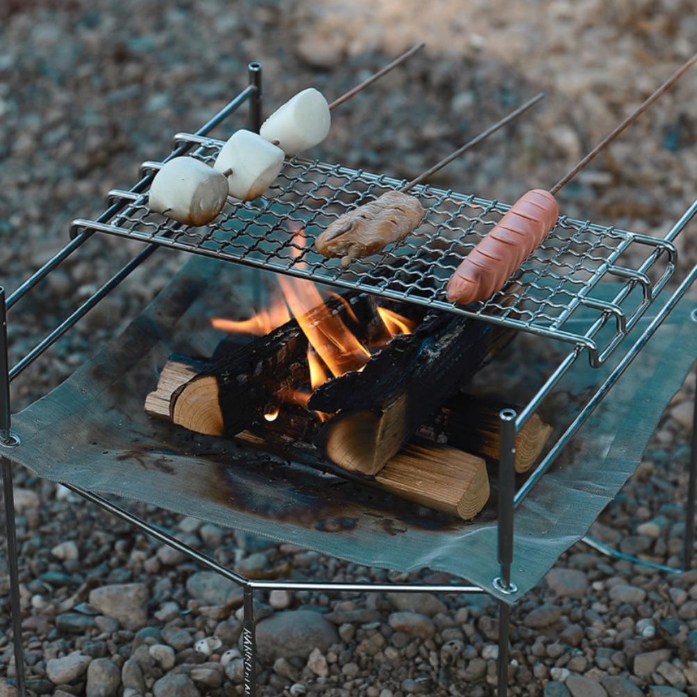 Paslanmaz Çelik Izgara Izgaraları Açık Hava Kampı Barbekü Piknik için Pişirme Izgaraları