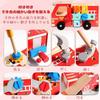 Educational Toy Fire Truck Pretend Play As Carpenter Assembly Disassembly DIY Tool Set Vehicle Wooden Puzzle Building Blocks Shape Matching Suitable