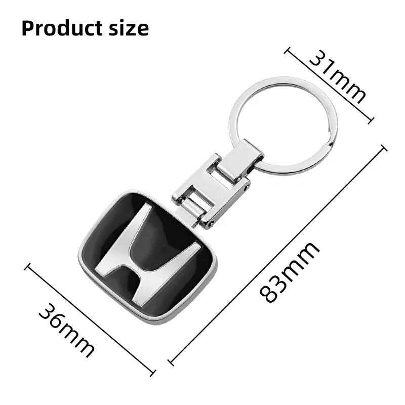 3D Metal Car Emblem Keychain Gift Keyring Key Pendant For Honda Civic Fit Jazz Accord CRV HRV City Odyssey Passport Accessories RG0
