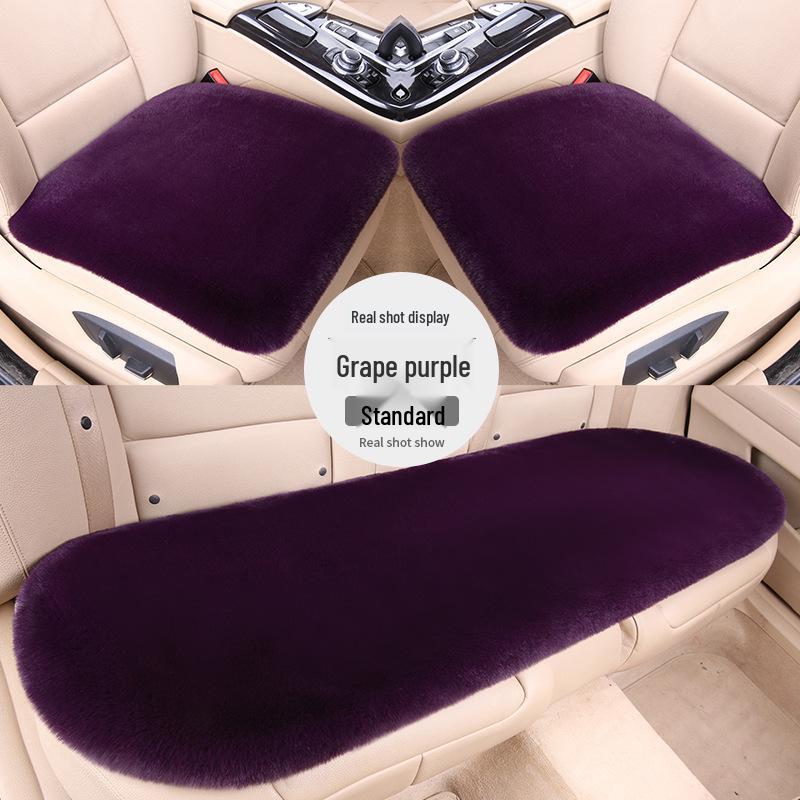 2024 Winter Faux Rabbit Fur Car Seat Cushion Set - Three-Piece Backless