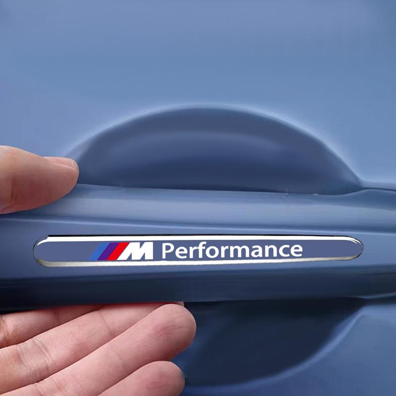 4Pcs M LOGO Car Door Handle Protector Sticker Auto Styling For BMW X7 X3 X4 X5 X6 3 4 5 6 7 Series Z4 M M3 M5 M6 E38 E39 E46 E53 E60 E61 E64 E70