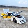 1:24 Skyline GTR-S15 F1 Safety Sports Car Model Toy Alloy Diecast Sound Light Racing Car Shock Absorption Vehicle Kids Gifts