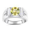 Men's GRA Moissanite Diamond Ring, PT950 Plated, S925 Sterling Silver, Simple Fashion Design.