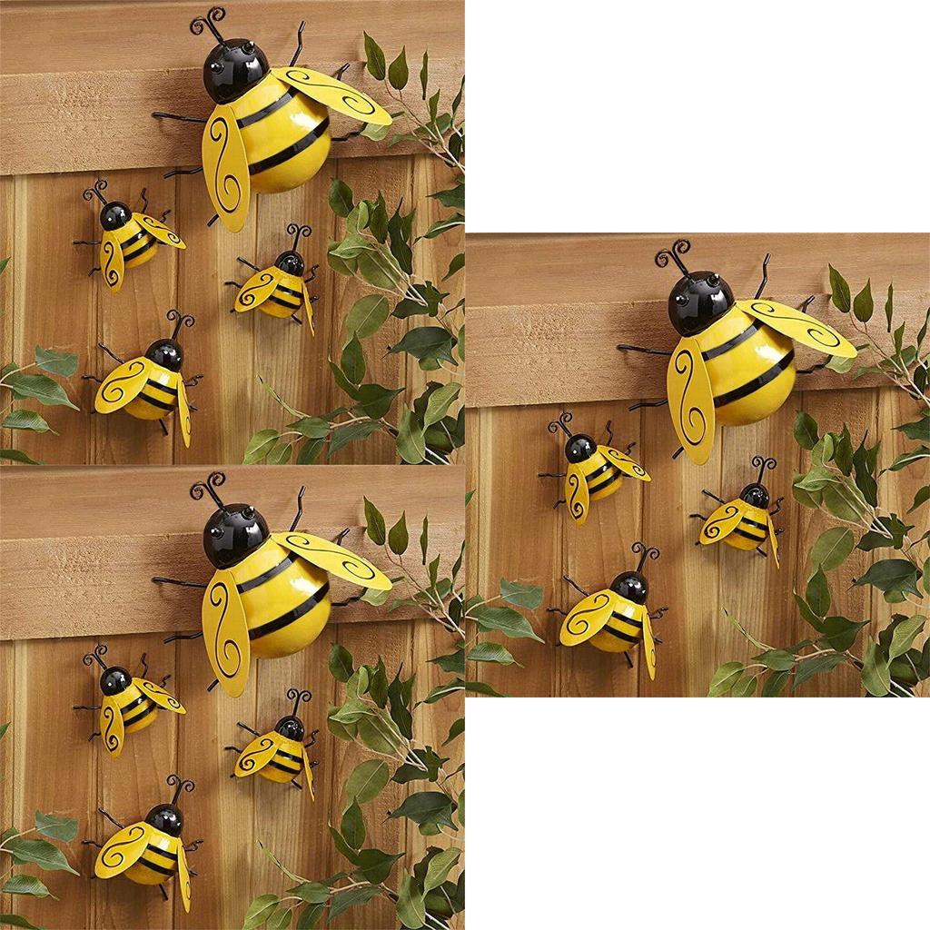 Metal Bee Wall Art Indoor And Outdoor 3d Sculpture For Garden And Bedroom Decorations