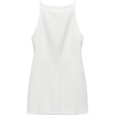 Solid Color Halter Neck Sleeveless Dress Women Dresses White 3267484-251