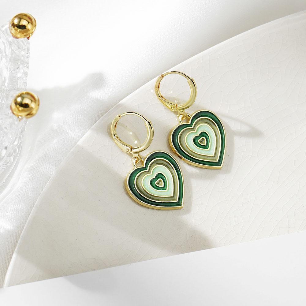 Heart-shaped Colorful Drop Earrings Women