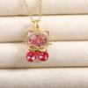 Trendy Pink Cat Pickaxe Pendant Necklace for Women