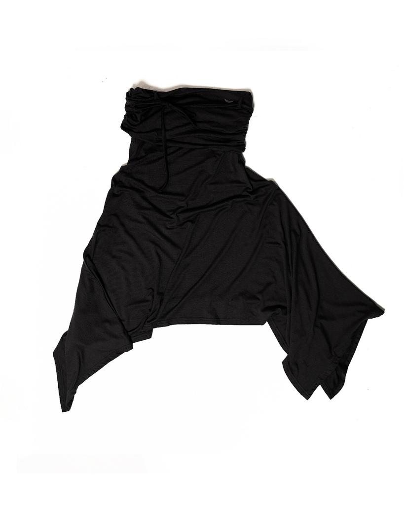 Yeolin Ash 2-Way Drape Skirt (Black)