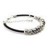 Les Trésors De Lily [J7245] - Fantazyjna bransoletka „Choréographie” czarno-srebrna