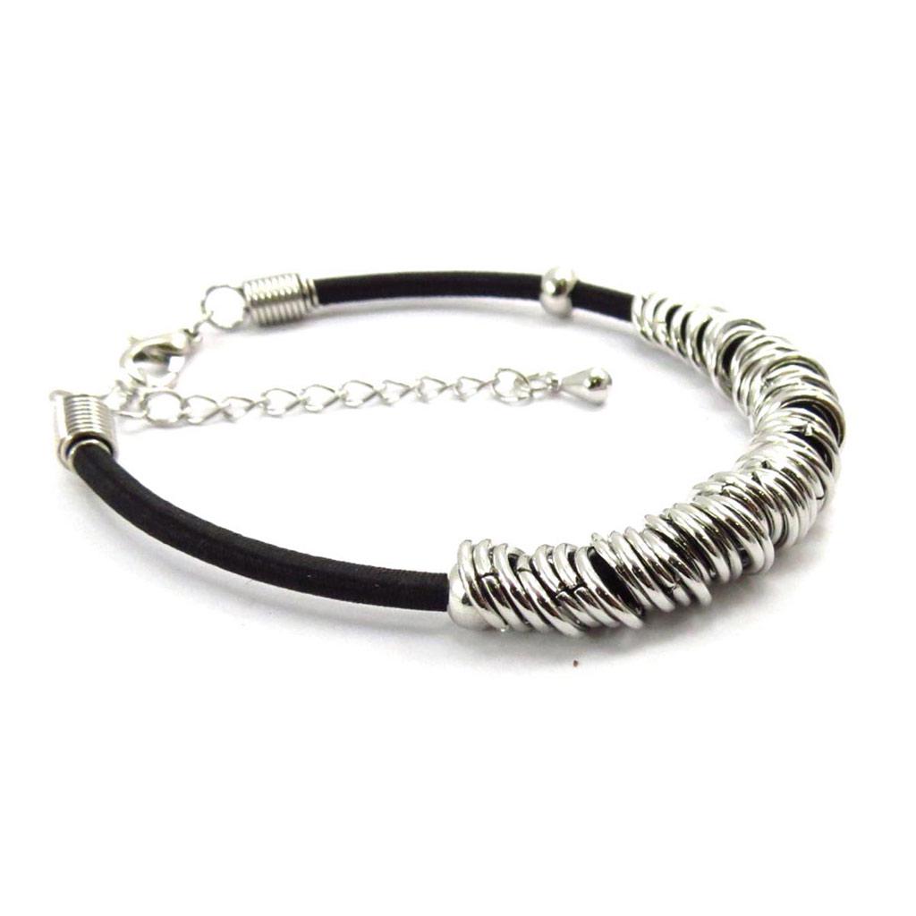 Les Trésors De Lily [J7245] - Bracelet fantaisie 'Chorégraphie' noir argenté