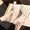 Single Shoes Women's New Spring and Autumn Girl Pointed Rhinestone High Heels Fashion Stiletto Bridesmaid Shoes