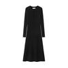 Maternity French Style Dress: Spring/Autumn Innerwear, Plus Velvet Warm, Solid Color, Round Neck, Belly Support, Slimming