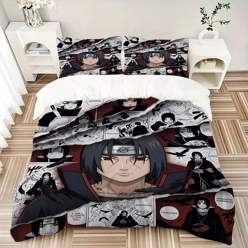 Naruto Vs Itachi Clash Shadows Print 3Pcs Bedding Setduvet Cover With 2 Bedropillowcase Home Birthday Gift