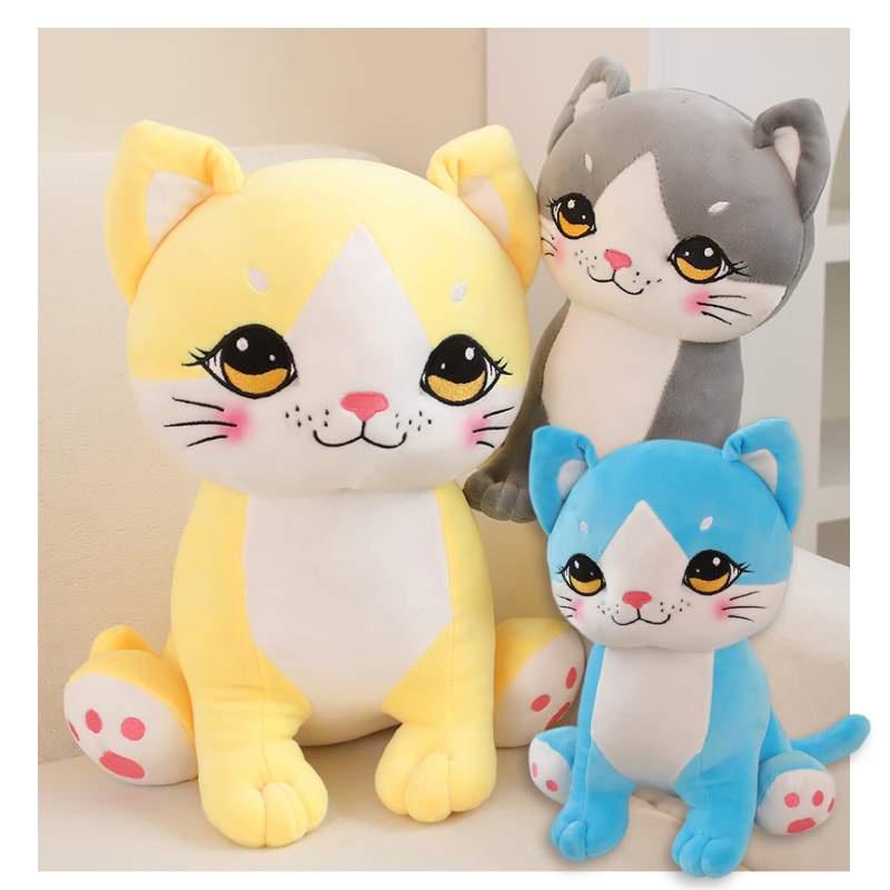 Adorable Cartoon Cat Plush Toy Sweet Cat Stuffed Animal Pillow For Kids And Girls