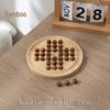 Wooden Peg Solitaire Educational Toy for Kids - Diamond Chess Game