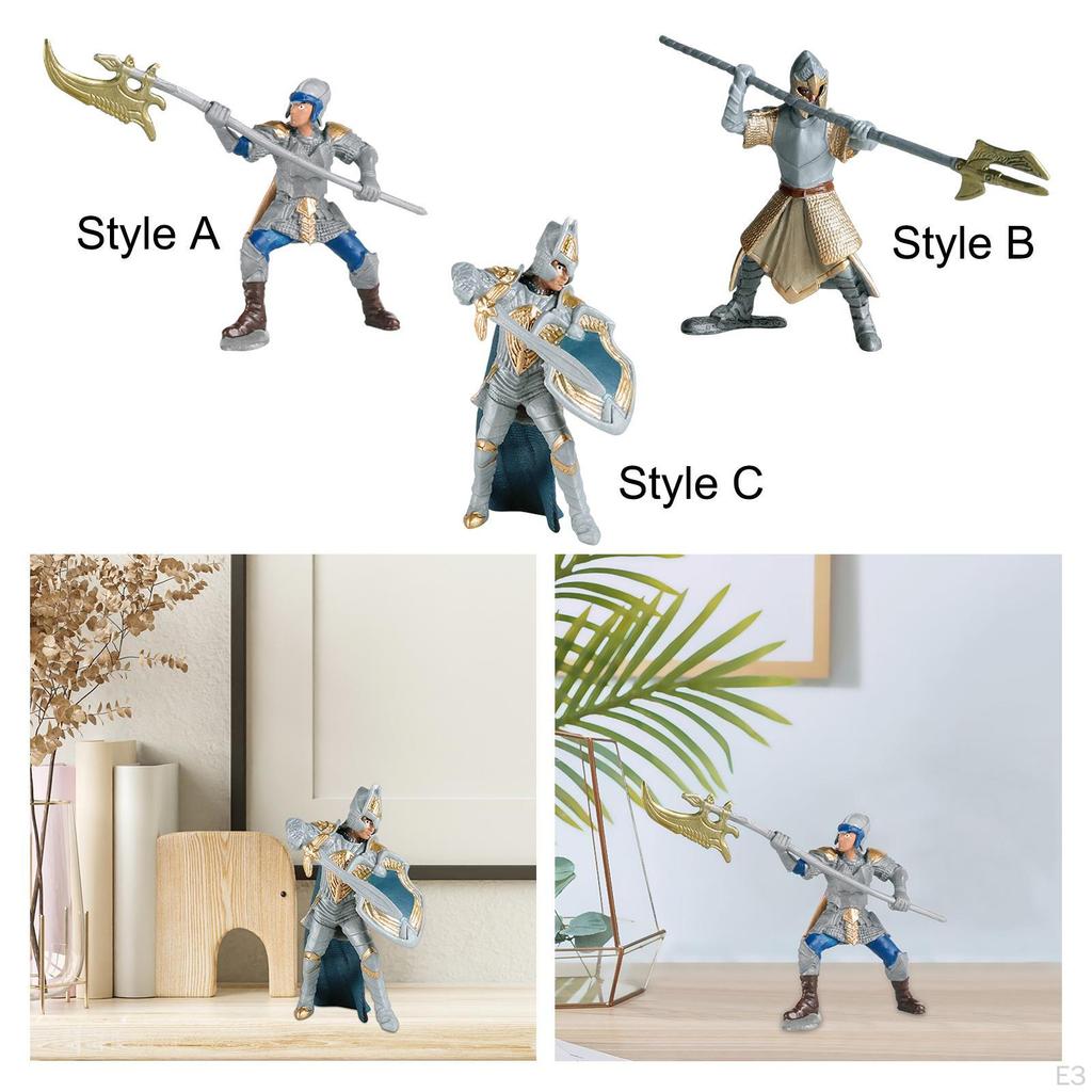 European Knight Models Toy Ornament Desktop Decor Miniature Painted Archaic s Medieval Action